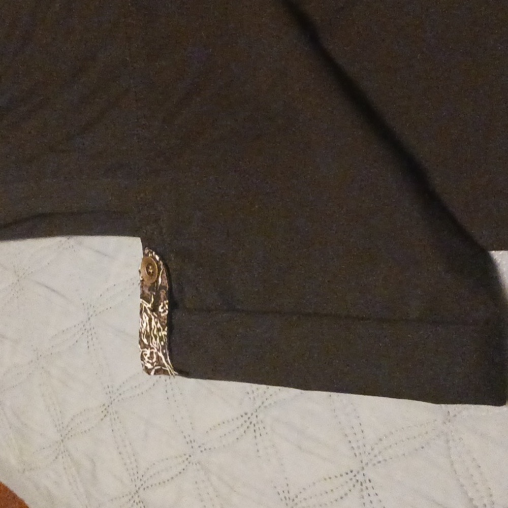 2 pairs capris, size 8, one denim, one black. - Picture 2 of 3